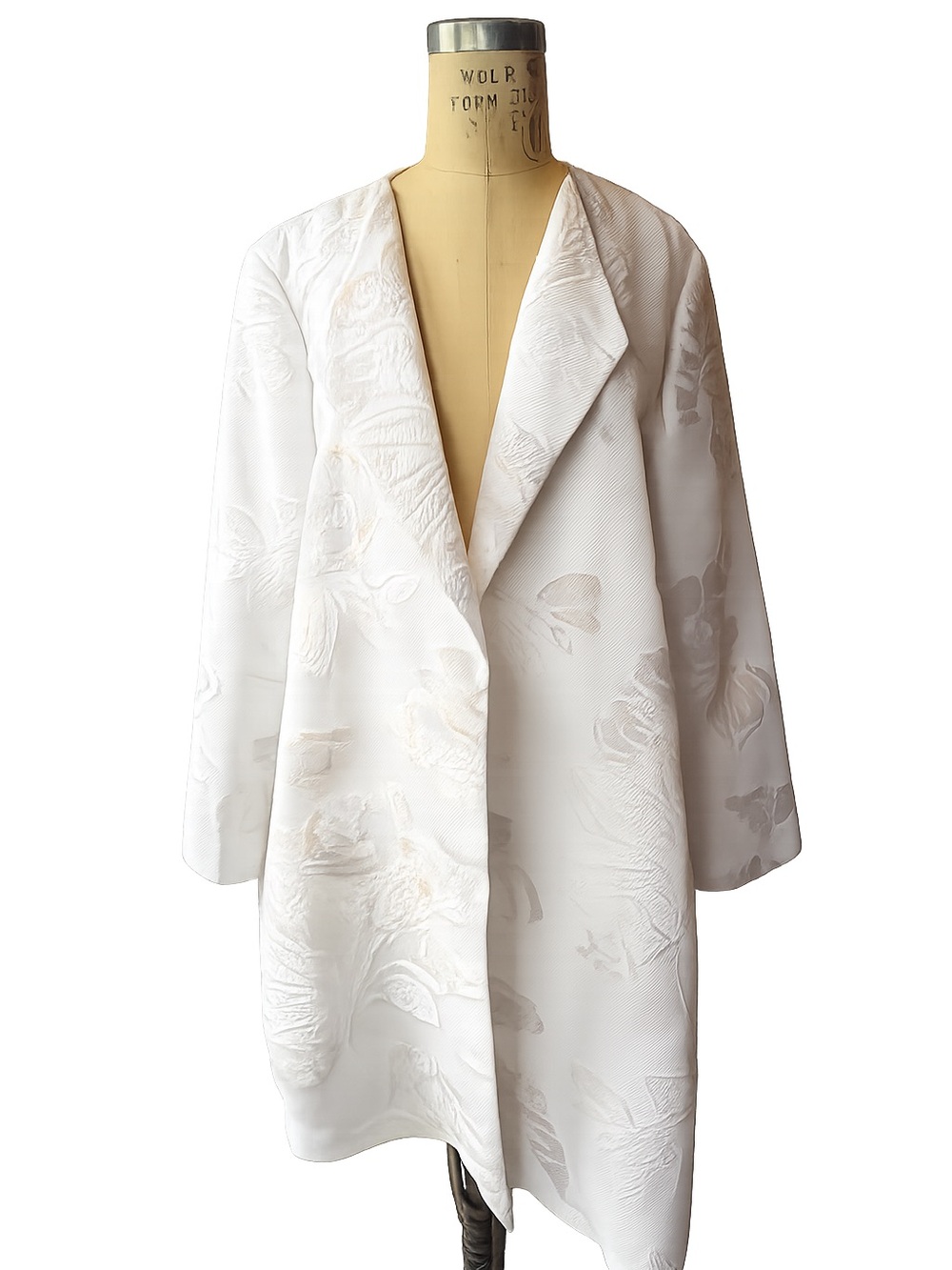Lafayette 148 New York Floral Jacquard Silk Blend Topper Coat XL